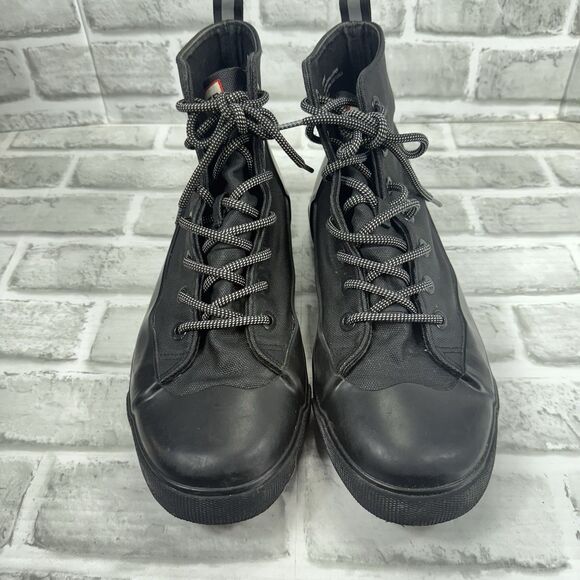 Hunter Unisex Dipped Canvas High-Top Sneakers Black Size M10/W12 - Picture 9 of 12
